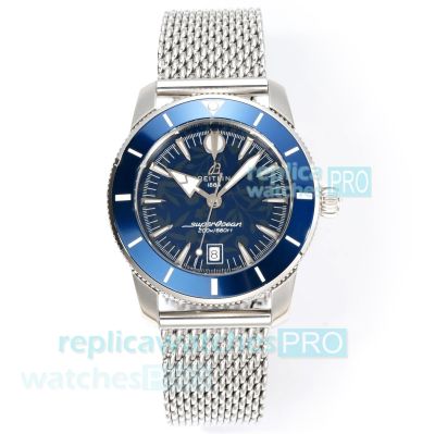 BLS Swiss Replica Breitling B31 Superocean Heritage Blue Floral Dial Steel Watch 